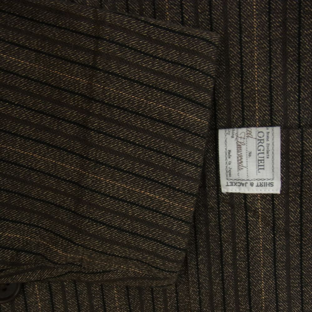 ORGUEIL オルゲイユ OR-4204A Stripe Jacket ストライプ ジャケット ブラウン系 38【美品】【中古】