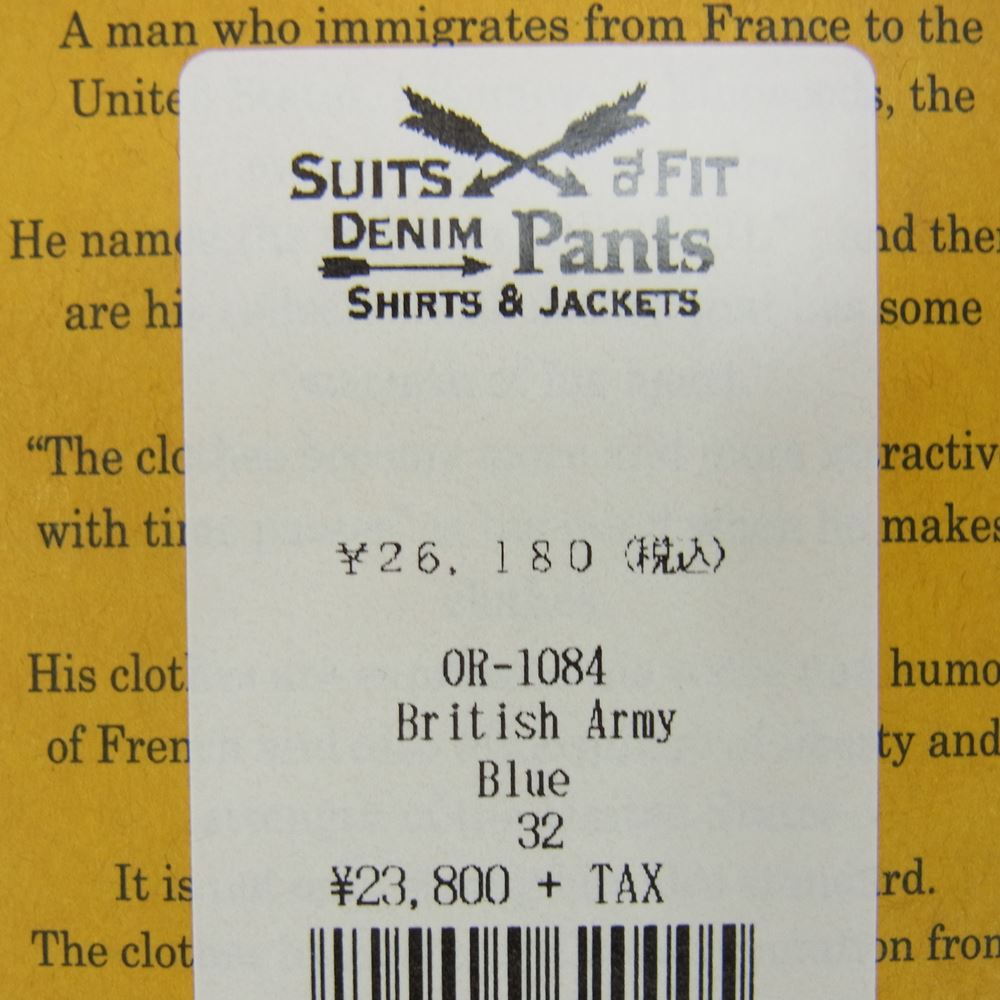 ORGUEIL オルゲイユ OR-1084 British Army Trousers ブリティッシュアーミートラウザー パンツ ネイビー ネイビー系 32【美品】【中古】