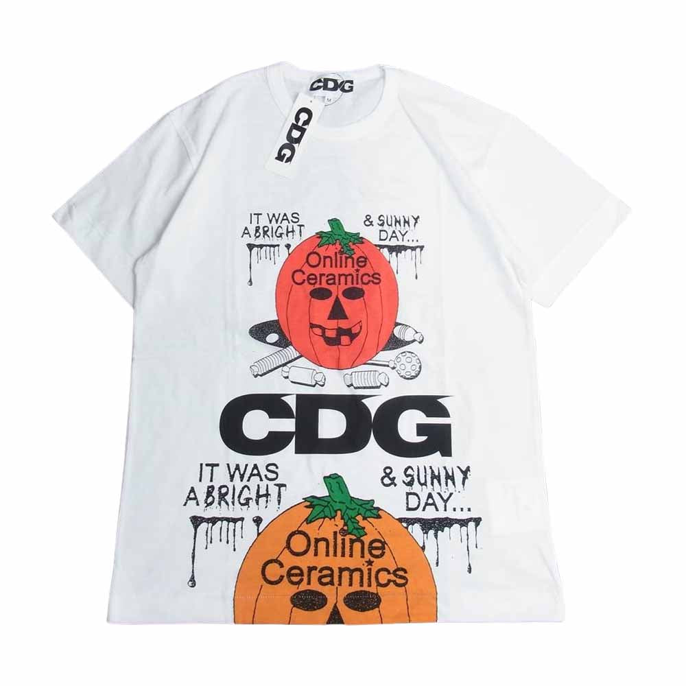 COMME des GARCONS コムデギャルソン CDG SZ-T048 20AW Online Ceramics オンラインセラミックス ロゴ Tシャツ ホワイト系 M【新古品】【未使用】【中古】