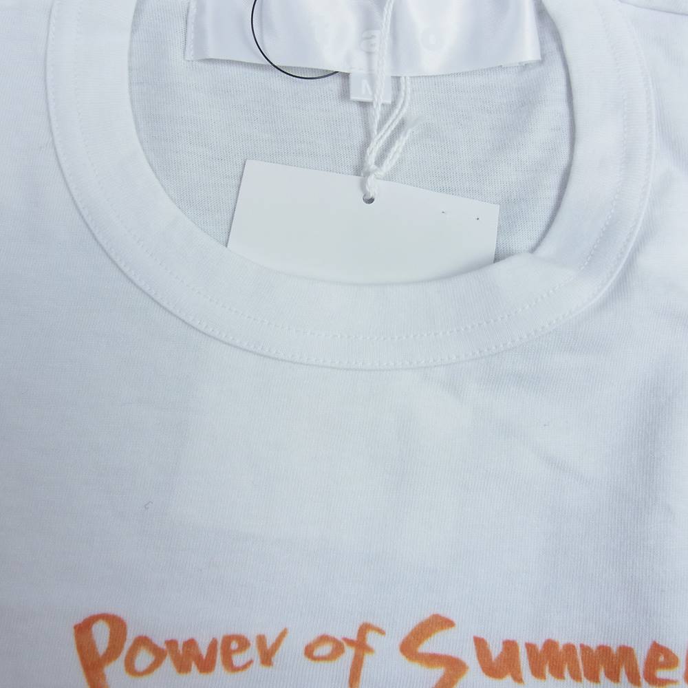 tao COMME des GARCONS タオ コムデギャルソン 22SS AD2021 TI-T034 COZY FACTORY Power of summer クルーネック プリント 半袖 Tシャツ ホワイト系 M【新古品】【未使用】【中古】