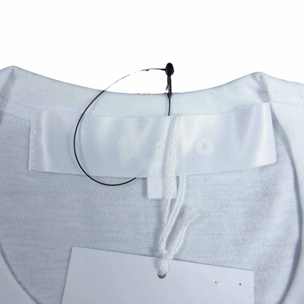 tao COMME des GARCONS タオ コムデギャルソン 22SS AD2021 TI-T034 COZY FACTORY Power of summer クルーネック プリント 半袖 Tシャツ ホワイト系 M【新古品】【未使用】【中古】