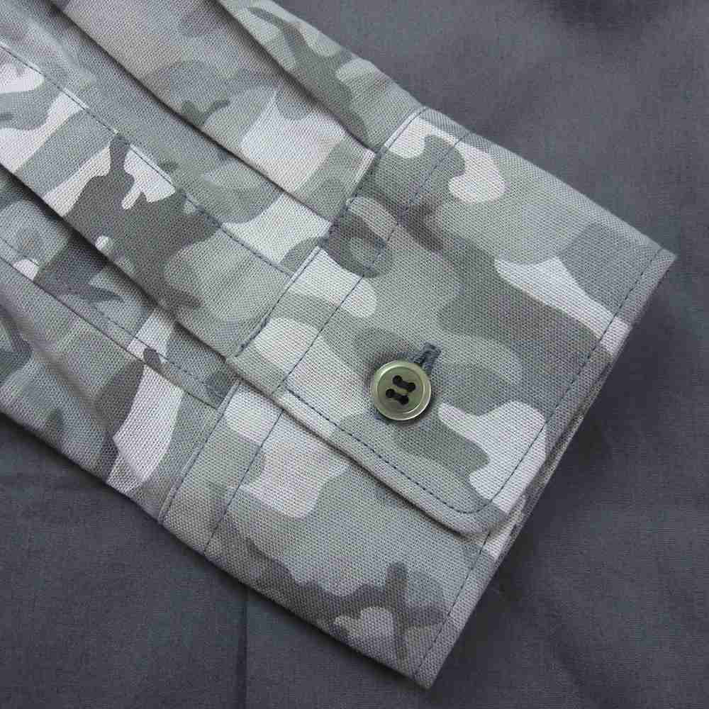 BLACK COMME des GARCONS ブラックコムデギャルソン AD2020 1E-B004 カモフラ柄 袖切替 長袖シャツ グレー系 S【新古品】【未使用】【中古】