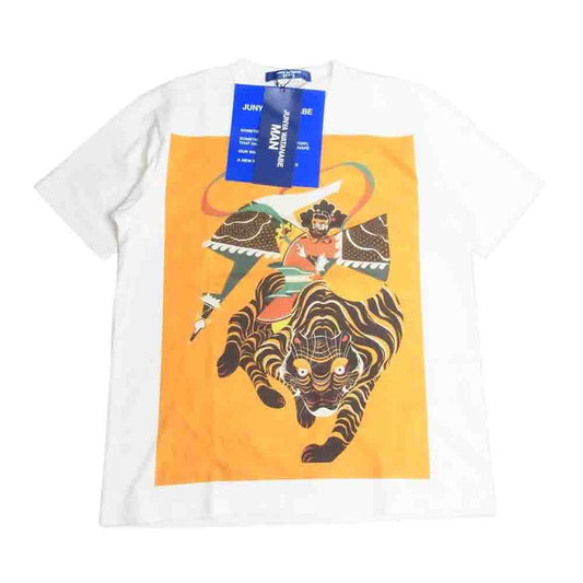 JUNYA WATANABE COMME des GARCONS MAN ジュンヤワタナベコムデギャルソンマン 22SS AD2021 WI-T015 アーティストプリント クルーネック 半袖 Tシャツ オフホワイト系 S【新古品】【未使用】【中古】
