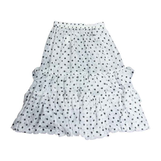COMME des GARCONS コムデギャルソン GIRL 22SS NI-S015  フリル ドット ジョーゼット スカート ホワイト系 M【新古品】【未使用】【中古】