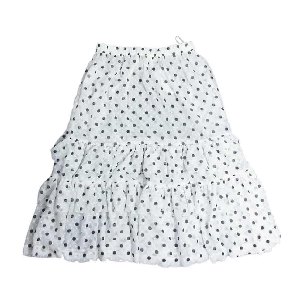 COMME des GARCONS コムデギャルソン GIRL 22SS NI-S015  フリル ドット ジョーゼット スカート ホワイト系 M【新古品】【未使用】【中古】
