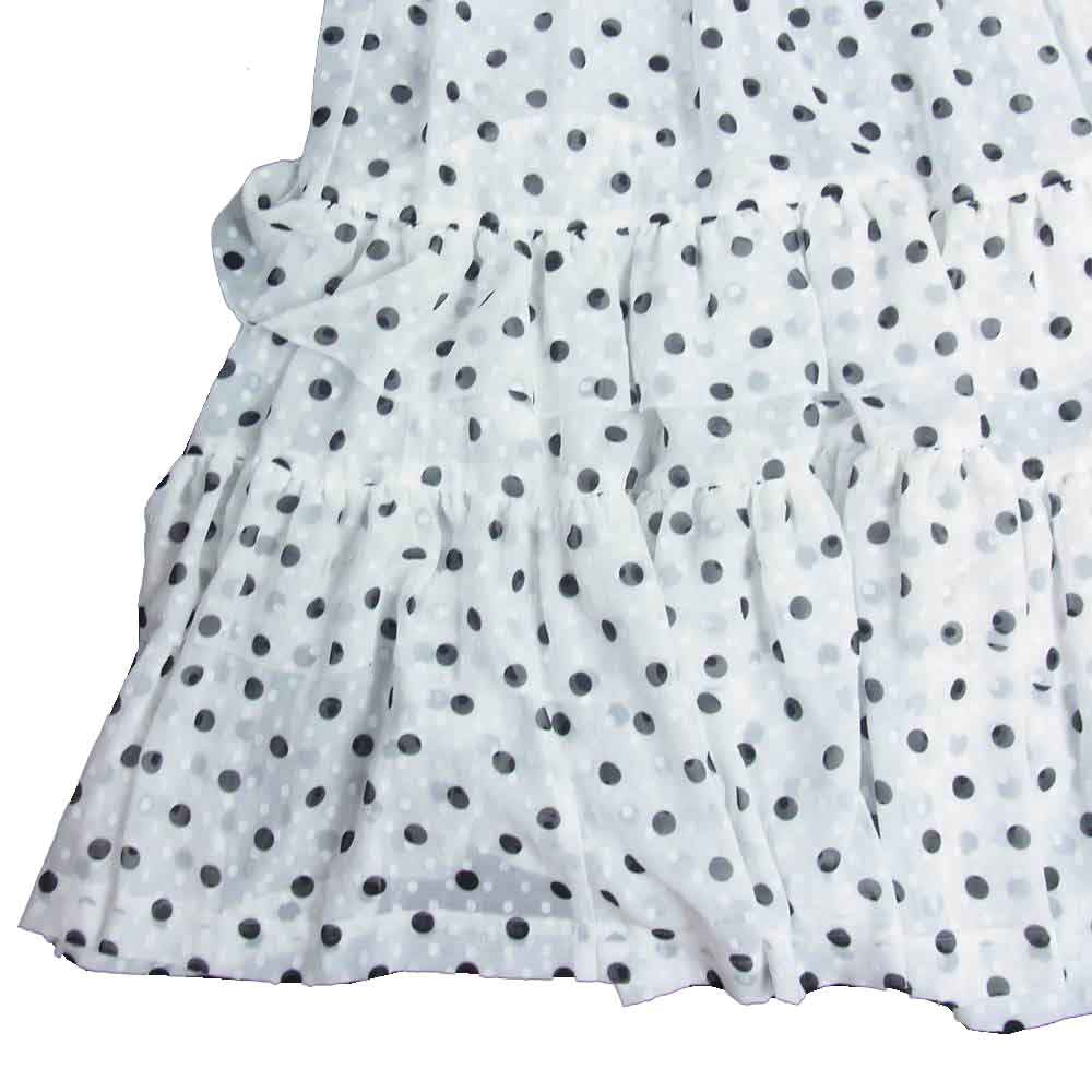 COMME des GARCONS コムデギャルソン GIRL 22SS NI-S015  フリル ドット ジョーゼット スカート ホワイト系 M【新古品】【未使用】【中古】