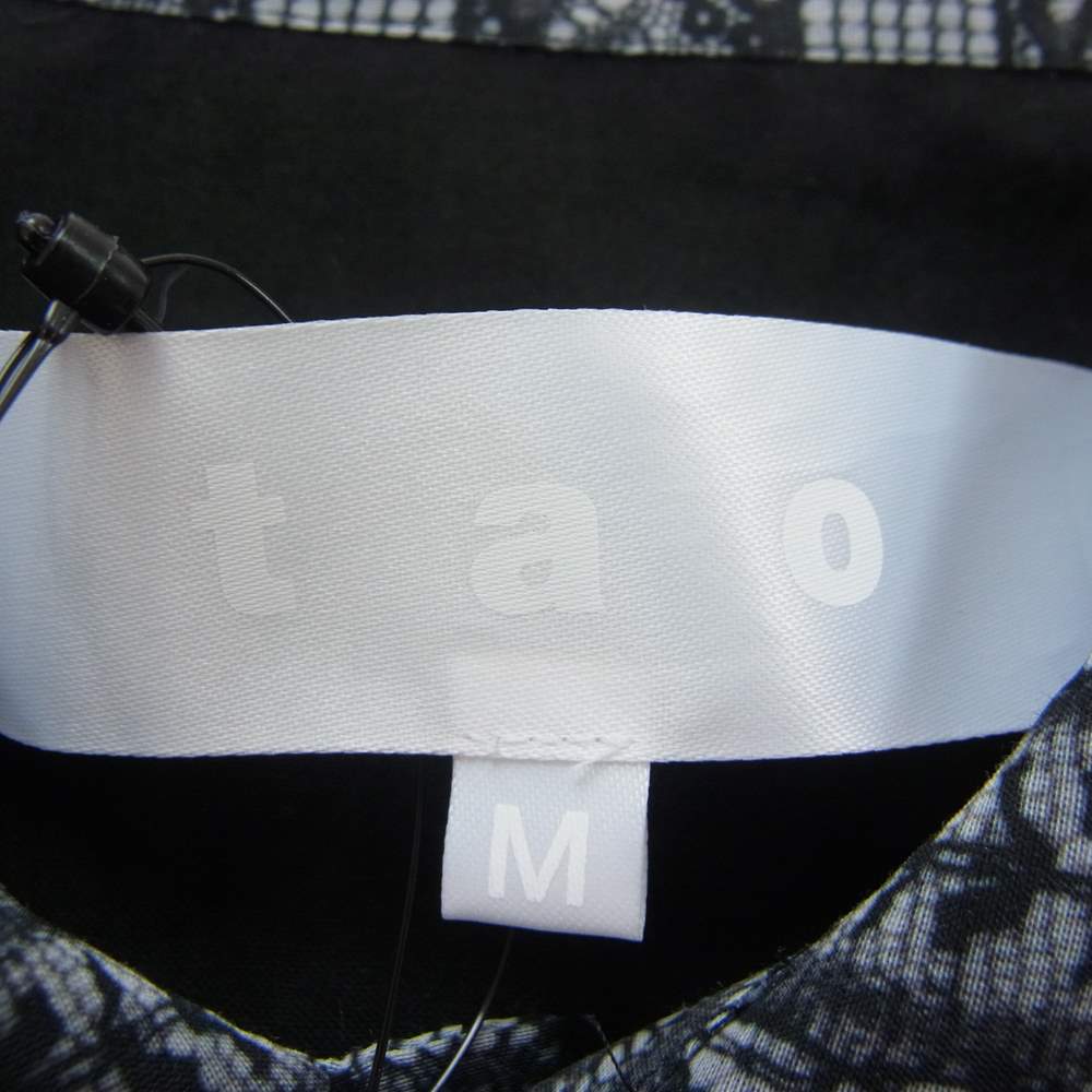 tao COMME des GARCONS タオ コムデギャルソン 22SS AD2021 TI-B017 丸襟 総柄 プリント シースルー シアー 長袖 シャツ ブラック系 M【新古品】【未使用】【中古】