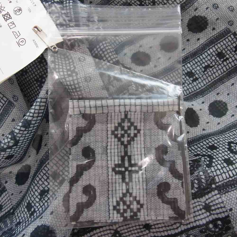 tao COMME des GARCONS タオ コムデギャルソン 22SS AD2021 TI-B017 丸襟 総柄 プリント シースルー シアー 長袖 シャツ ブラック系 M【新古品】【未使用】【中古】