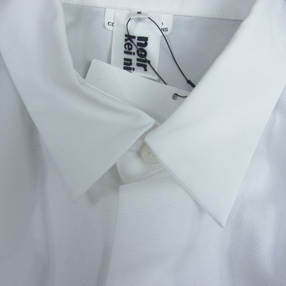 COMME des GARCONS コムデギャルソン noir Kei ninomiya ノワールケイニノミヤ 22SS 3I-O013 チュール付き シャツ ワンピース ホワイト系 S【新古品】【未使用】【中古】
