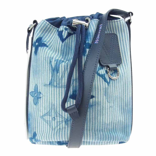 LOUIS VUITTON ルイ・ヴィトン M57838 ウォーターカラー モノグラム デニム サック マラン ショルダーバッグ ブルー系 ライトブルー系【中古】