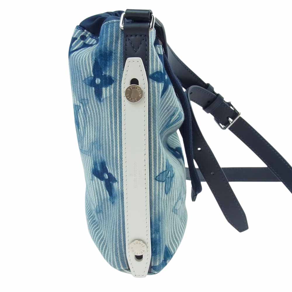 LOUIS VUITTON ルイ・ヴィトン M57838 ウォーターカラー モノグラム デニム サック マラン ショルダーバッグ ブルー系 ライトブルー系【中古】