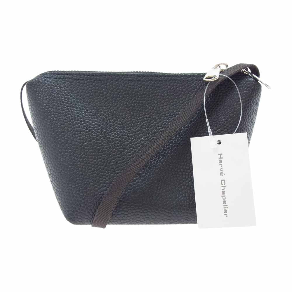 Herve Chapelier エルベ・シャプリエ 2797GP リュクスショルダー XS ノワール 舟形 ポーチ ポシェット バッグ ブラック系【美品】【中古】