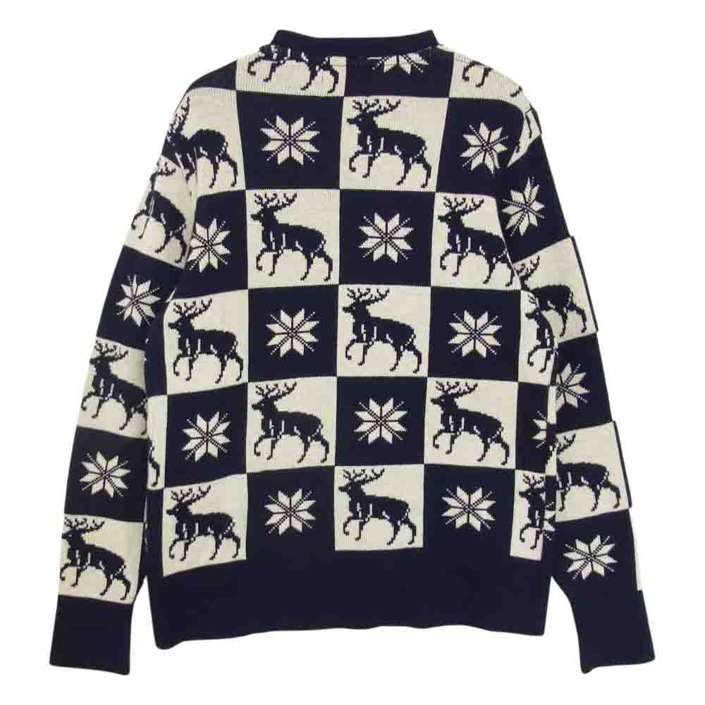 TENDERLOIN テンダーロイン T-SWEATER D チェック ノルディック セーター ネイビー系【中古】