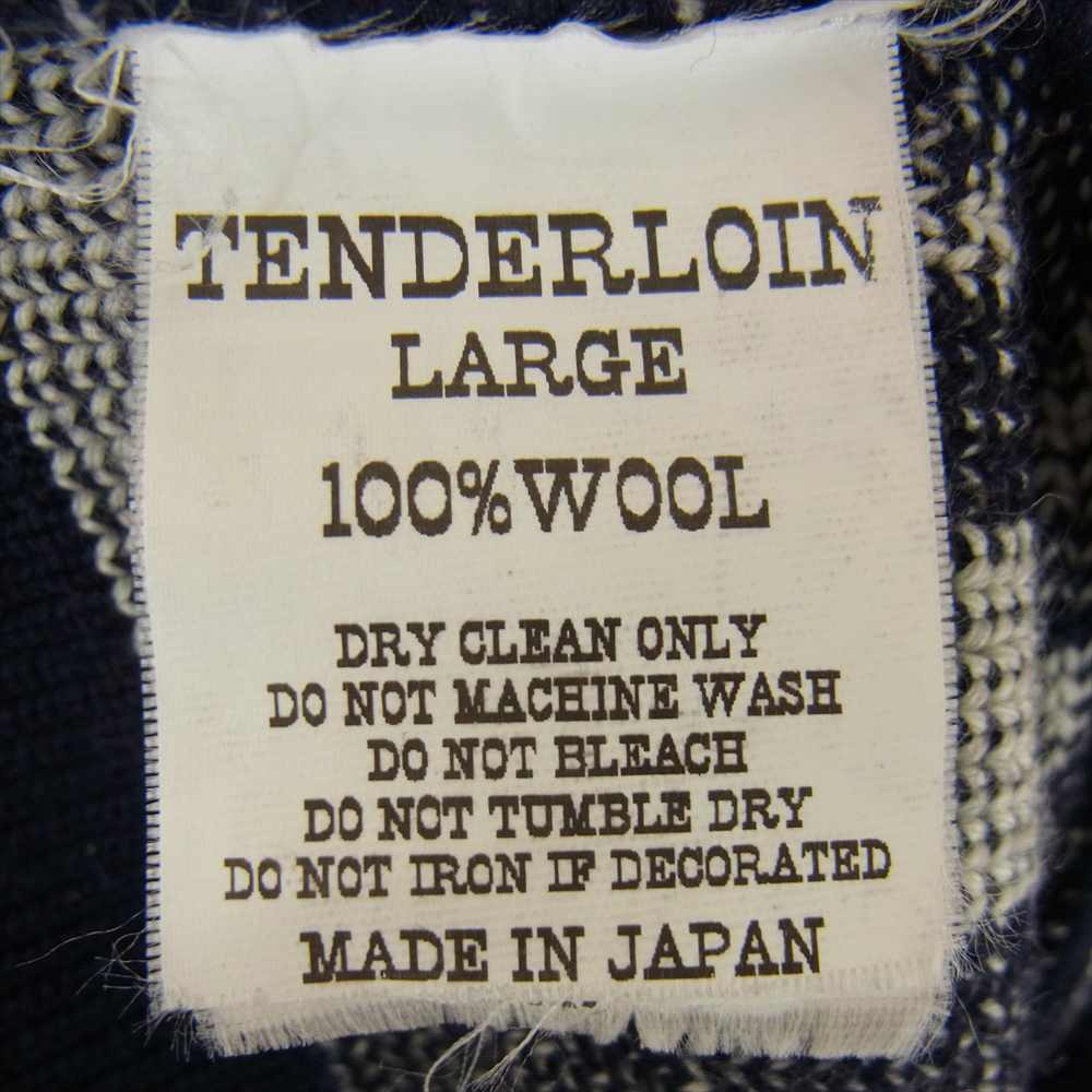TENDERLOIN テンダーロイン T-SWEATER D チェック ノルディック セーター ネイビー系【中古】