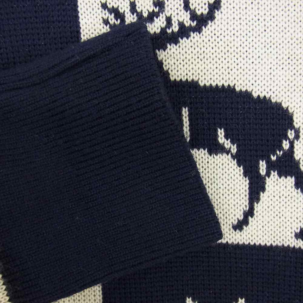 TENDERLOIN テンダーロイン T-SWEATER D チェック ノルディック セーター ネイビー系【中古】