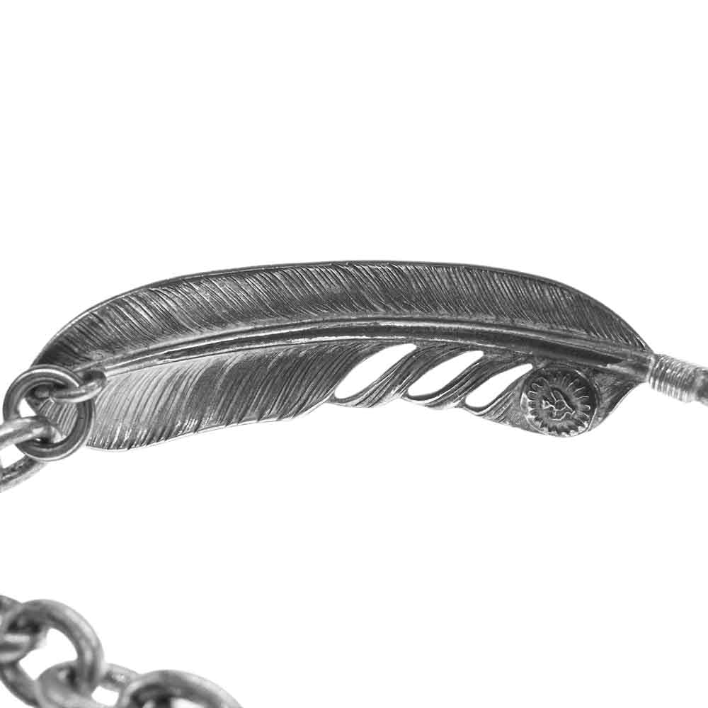WINGROCK ウィングロック FEATHER BRACELET 金メタル付き フェザー ブレスレット シルバー系【中古】