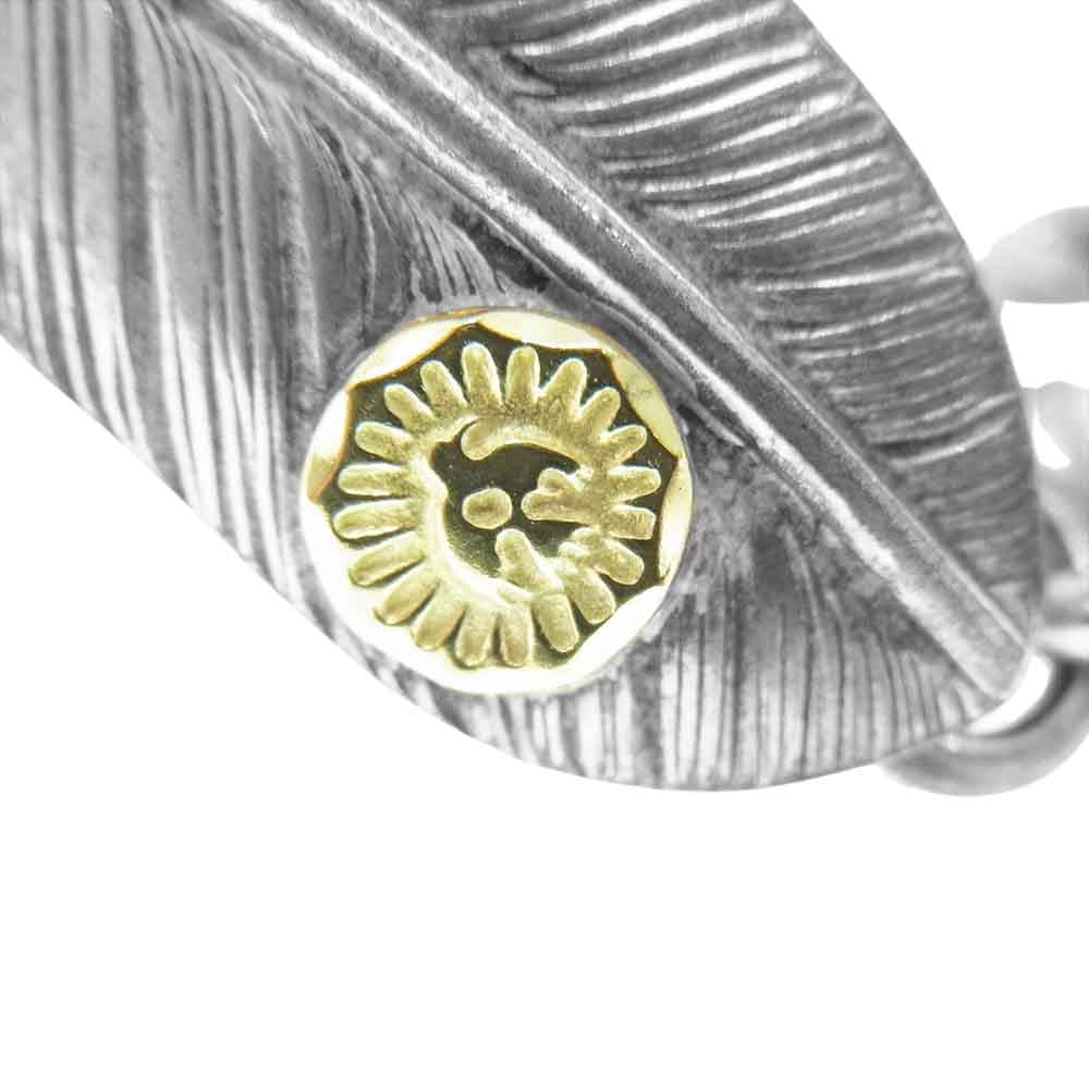 WINGROCK ウィングロック FEATHER BRACELET 金メタル付き フェザー ブレスレット シルバー系【中古】