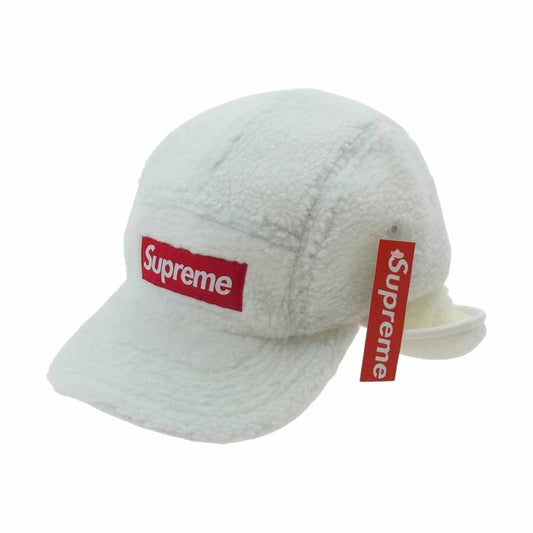 Supreme シュプリーム 20AW Deep Pile Earflap Camp Cap ボックスロゴ フリース イヤー キャップ ホワイト系【中古】