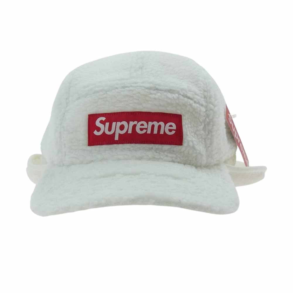 Supreme シュプリーム 20AW Deep Pile Earflap Camp Cap ボックスロゴ フリース イヤー キャップ ホワイト系【中古】