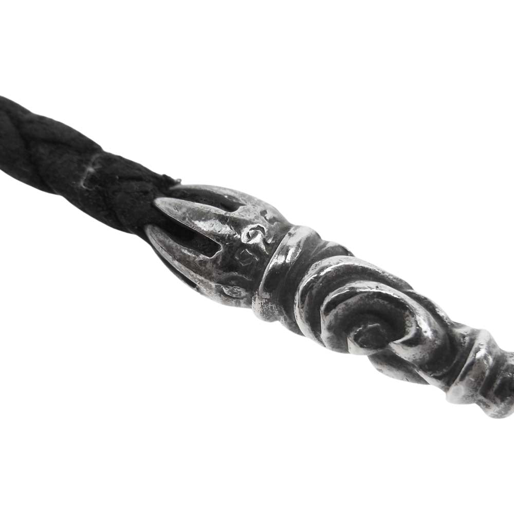 CHROME HEARTS クロムハーツ（原本無） BRAID TNY SCROLL タイニースクロール レザーブレード ブラック系 シルバー系【中古】