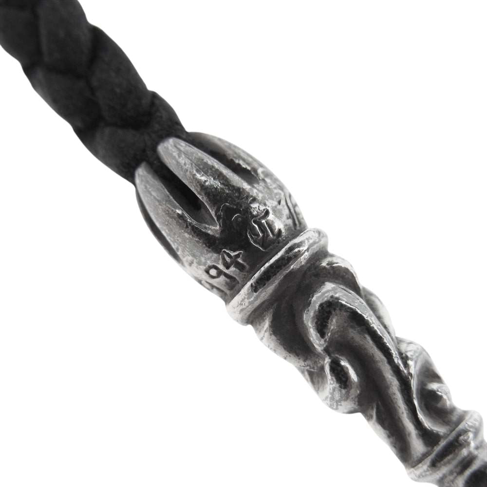 CHROME HEARTS クロムハーツ（原本無） BRAID TNY SCROLL タイニースクロール レザーブレード ブラック系 シルバー系【中古】