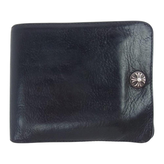 CHROME HEARTS クロムハーツ（原本無） 1SNAP 1スナップ クロスボールボタン レザー ウォレット ブラック系【中古】