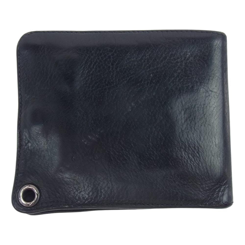 CHROME HEARTS クロムハーツ（原本無） 1SNAP 1スナップ クロスボールボタン レザー ウォレット ブラック系【中古】