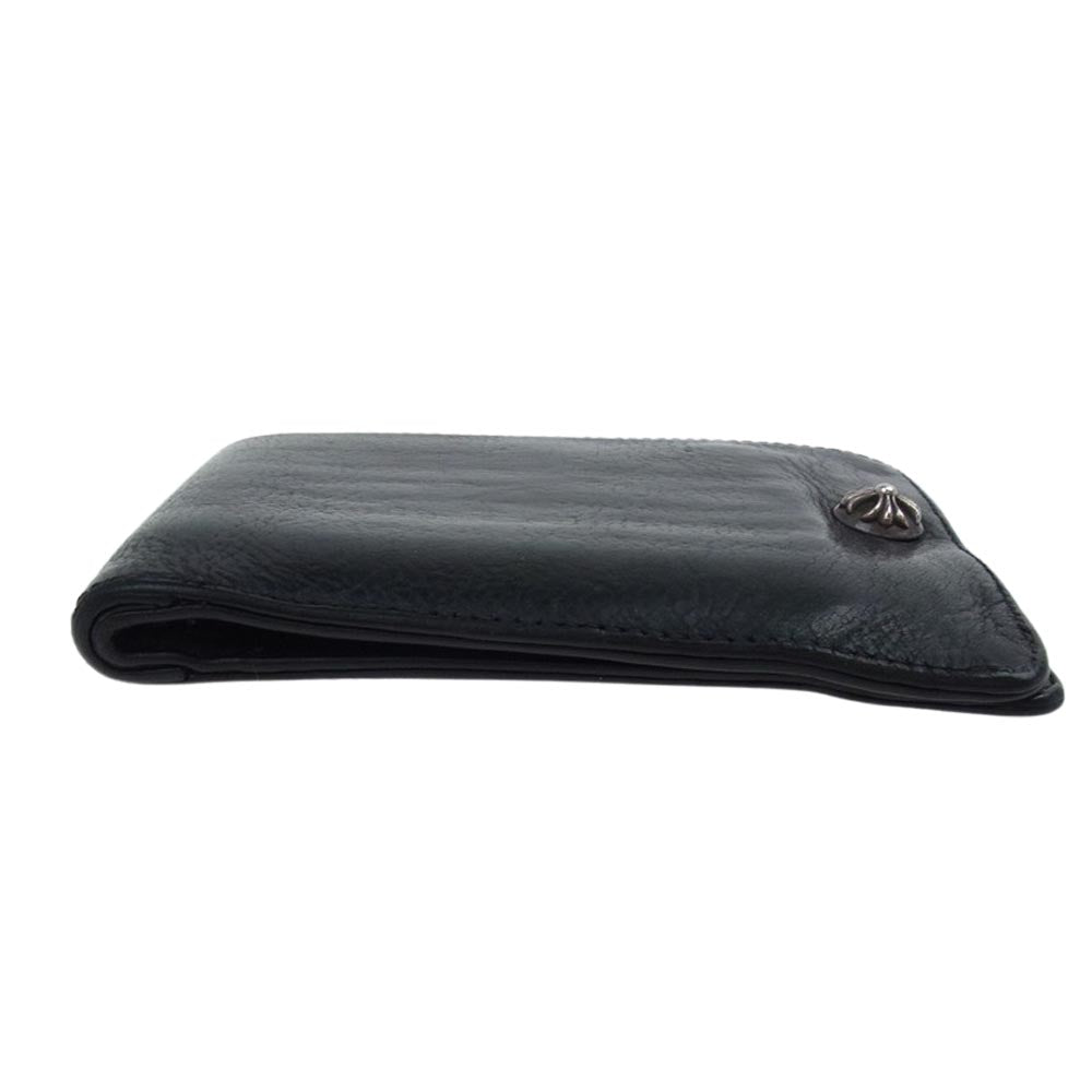 CHROME HEARTS クロムハーツ（原本無） 1SNAP 1スナップ クロスボールボタン レザー ウォレット ブラック系【中古】