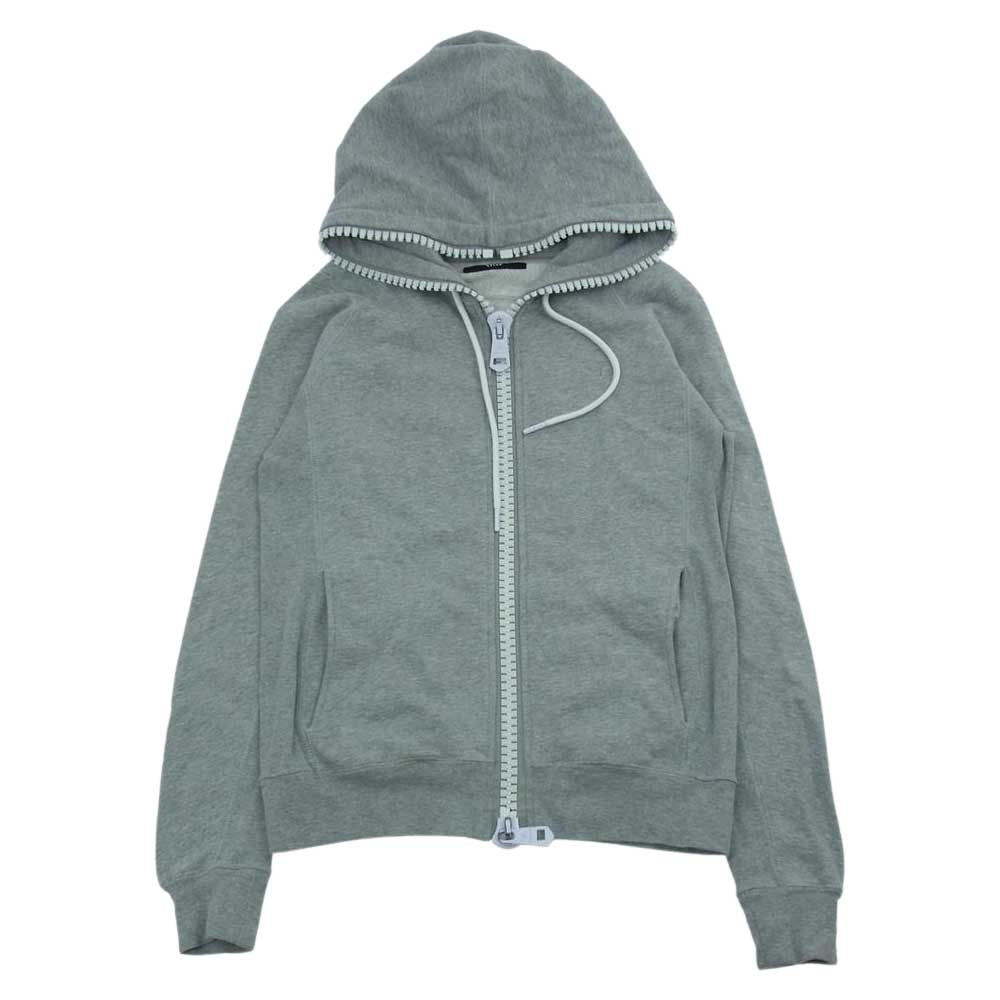 1piu1uguale3 ウノピュウノウグァーレトレ 裏毛 ビッグファスナー パーカー スウェットパンツ セットアップ グレー系 M【中古】