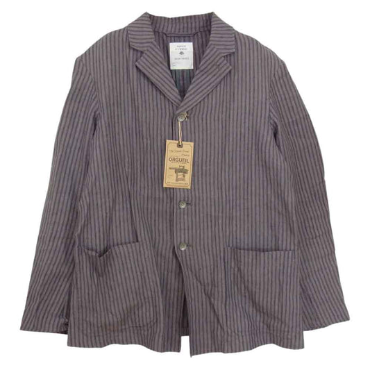 ORGUEIL オルゲイユ OR-4199A  Prisoner Jacket Grey プリズナー ストライプ ジャケット パープル系 36【美品】【中古】