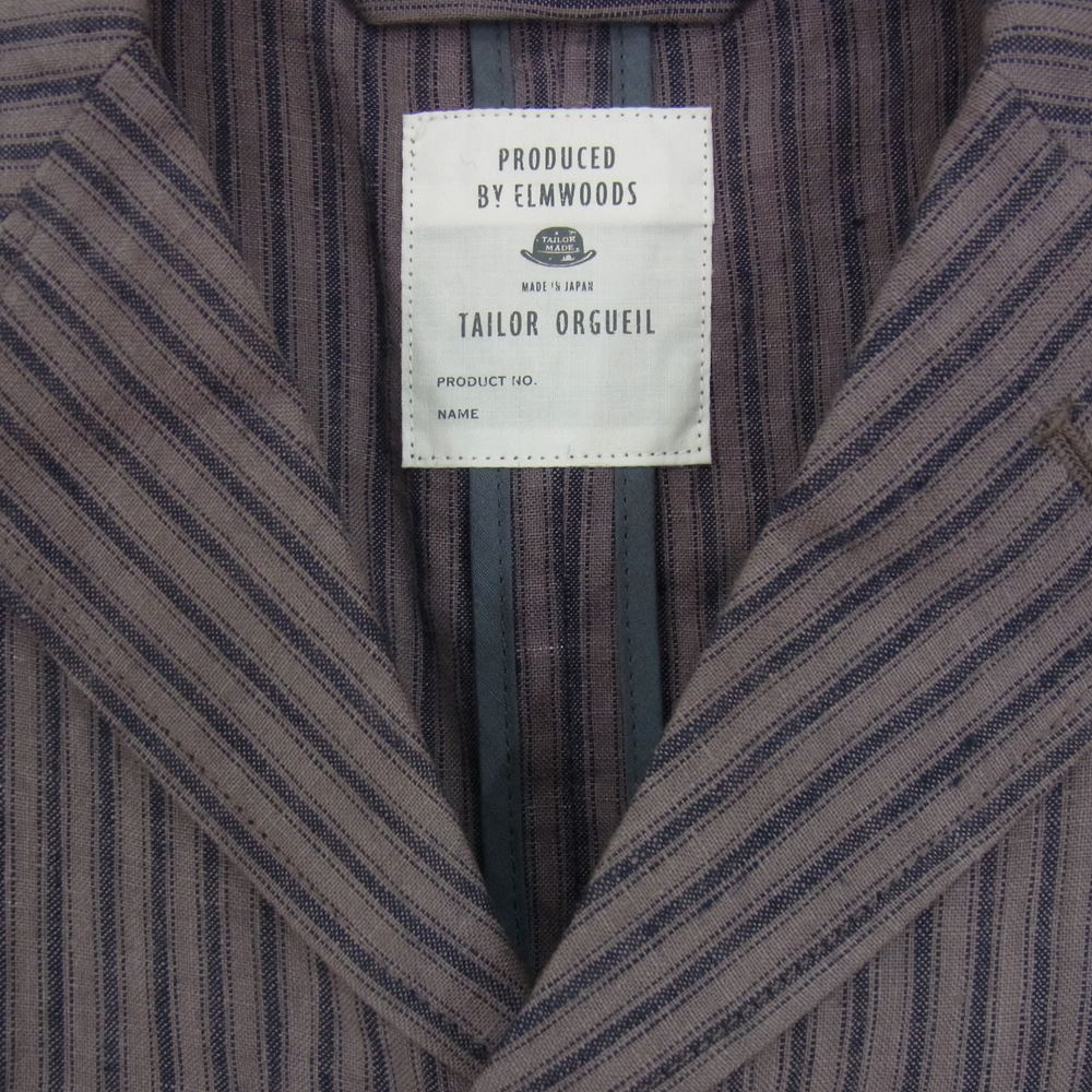 ORGUEIL オルゲイユ OR-4199A  Prisoner Jacket Grey プリズナー ストライプ ジャケット パープル系 36【美品】【中古】