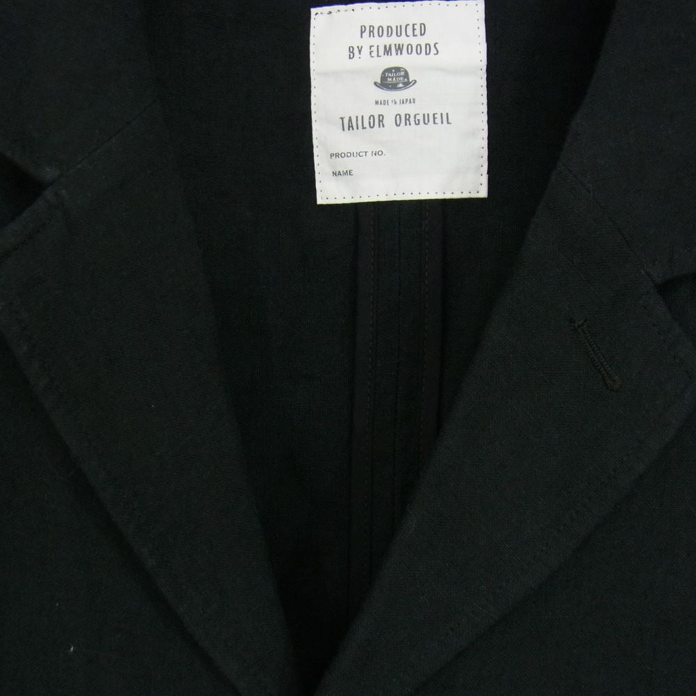 ORGUEIL オルゲイユ OR-4235B Linen Prisoner Jacket リネン プリズナー ジャケット ブラック系 36【美品】【中古】