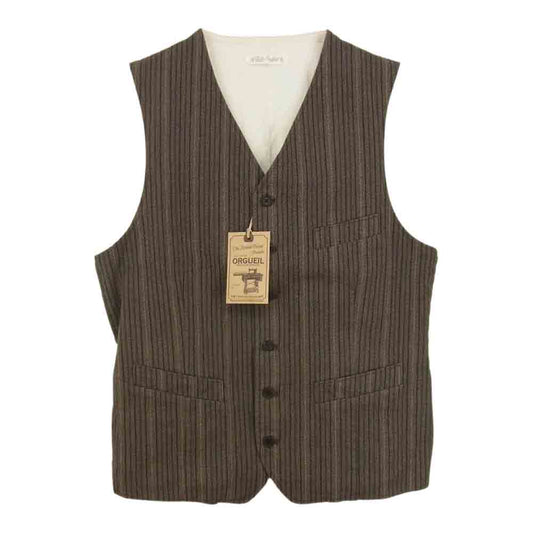 ORGUEIL オルゲイユ OR-4200B French Work Gilet フレンチワーク ベスト ブラウン系【美品】【中古】