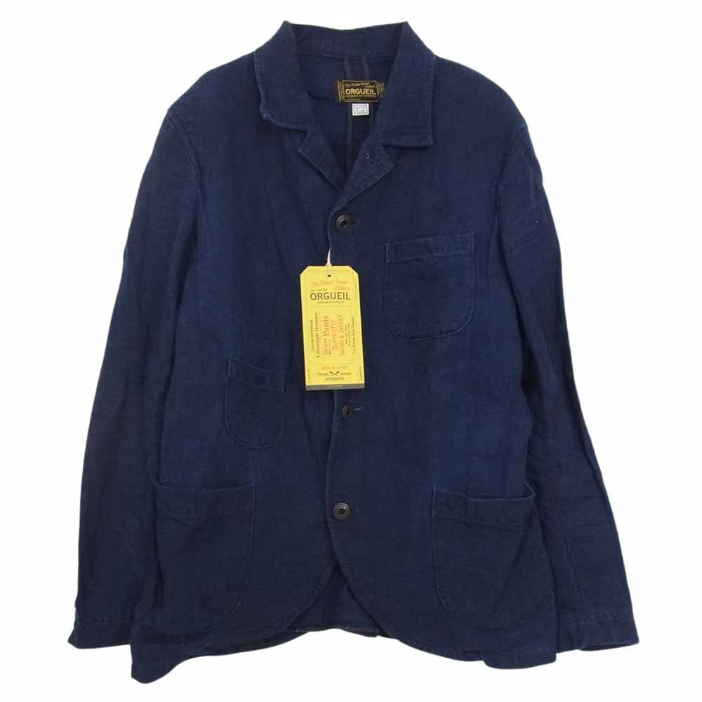 ORGUEIL オルゲイユ OR-4227B Indigo Linen Sack Jacket インディゴリネン サック ジャケット ダークネイビー系 38【美品】【中古】