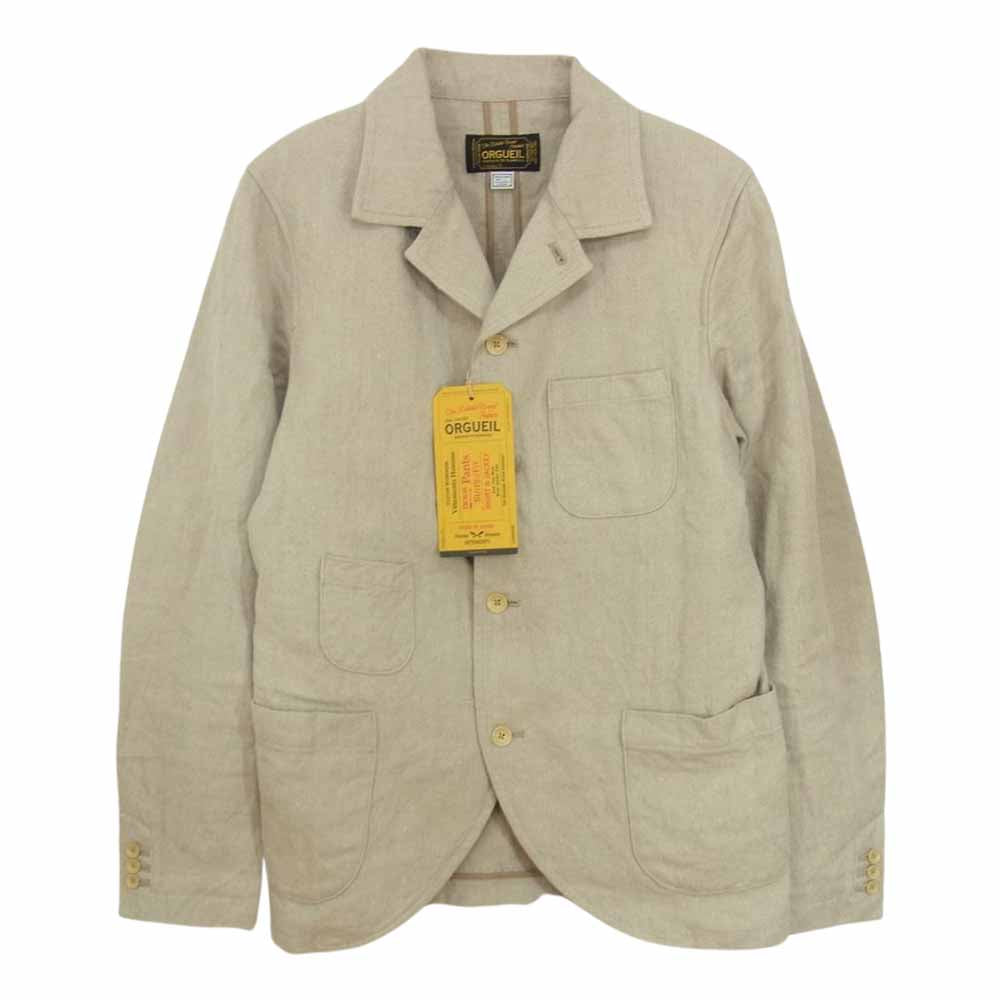 ORGUEIL オルゲイユ OR-4227A Linen Sack Jacket Beige リネン サック ベージュ ジャケット ベージュ系 38【美品】【中古】