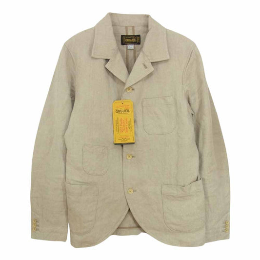 ORGUEIL オルゲイユ OR-4227A Linen Sack Jacket Beige リネン サック ベージュ ジャケット ベージュ系 38【美品】【中古】
