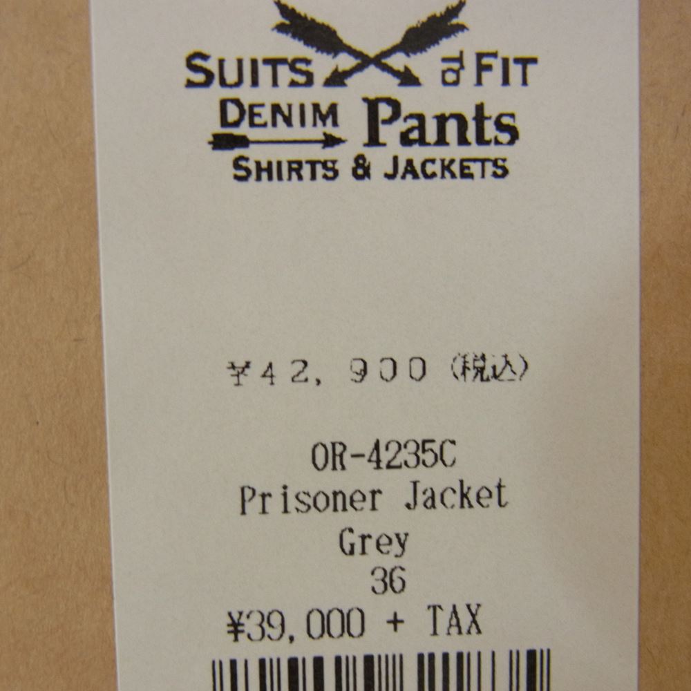 ORGUEIL オルゲイユ OR-4235C Prisoner Jacket Grey プリズナー グレイ ジャケット グレー系 36【美品】【中古】