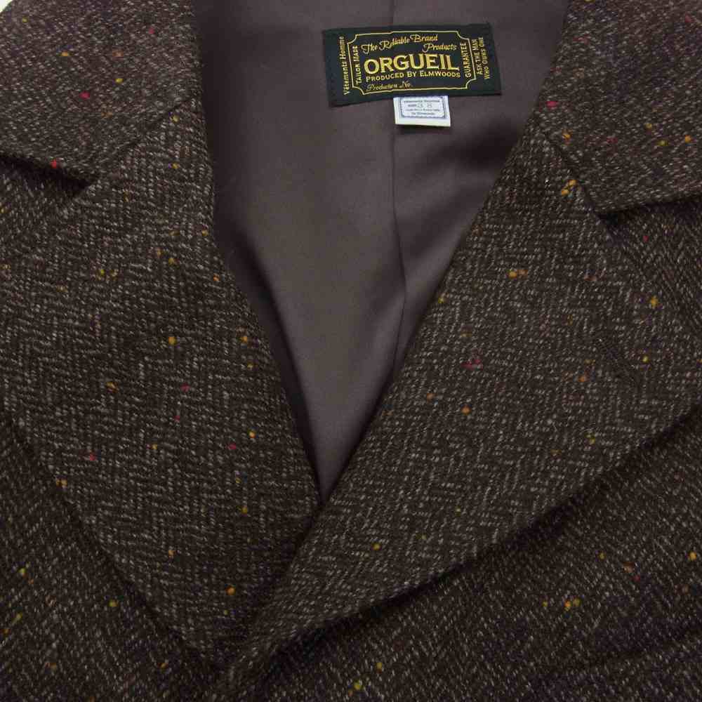 ORGUEIL オルゲイユ OR-4125 Herringbone Chester Field Coat ヘリンボンチェスターフィールドコート ブラウン系 38【美品】【中古】