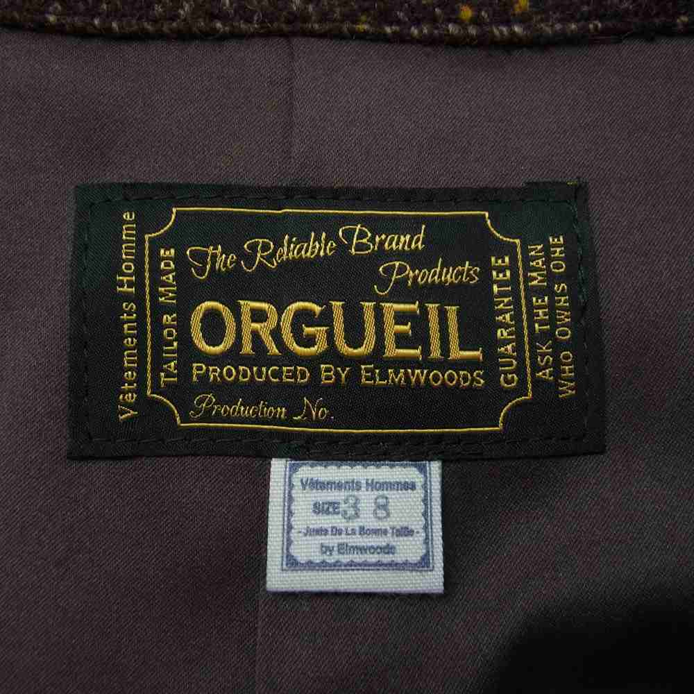 ORGUEIL オルゲイユ OR-4125 Herringbone Chester Field Coat ヘリンボンチェスターフィールドコート ブラウン系 38【美品】【中古】