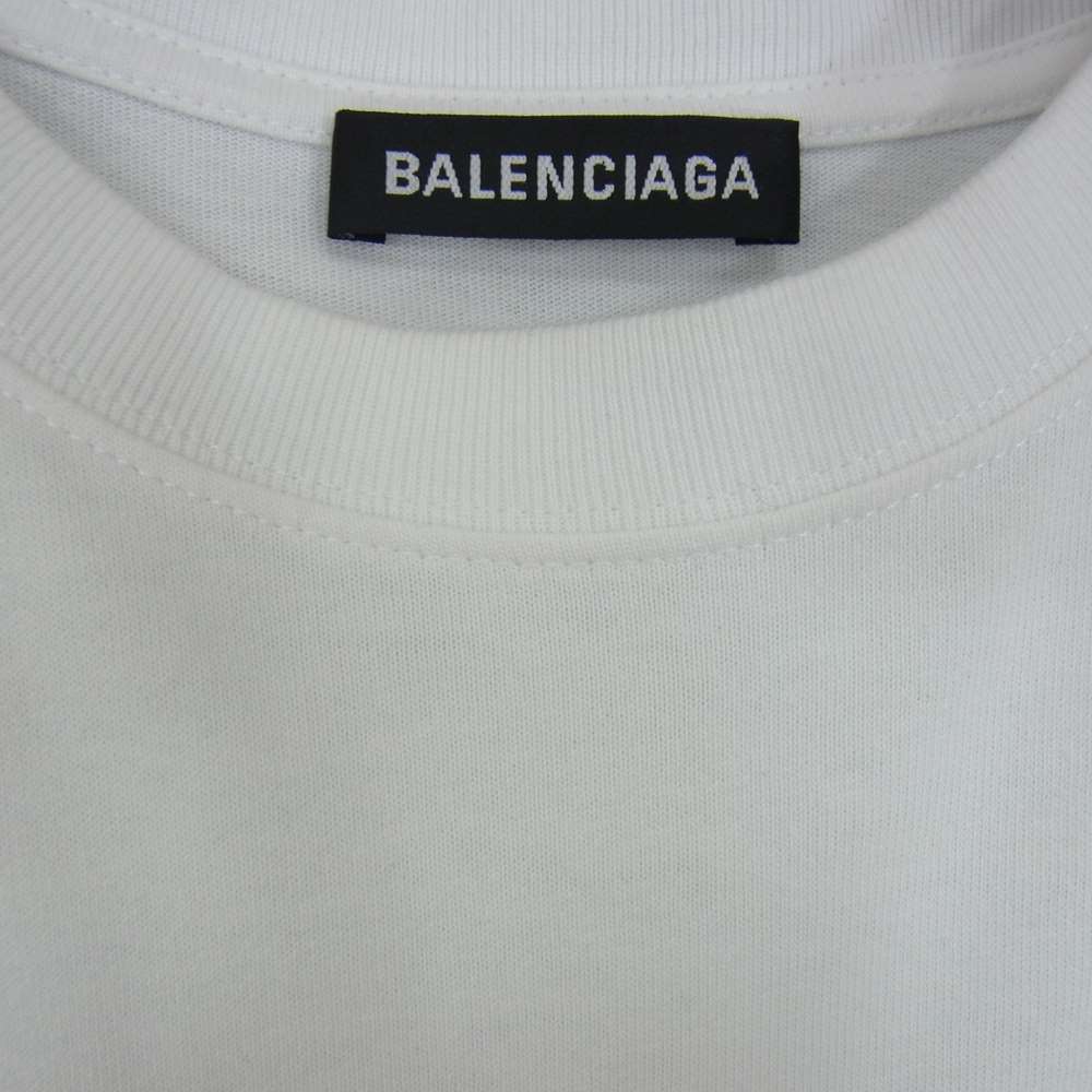 BALENCIAGA バレンシアガ 21SS 612966 クルーネック ロゴ プリント Tシャツ ホワイト系 XS【中古】