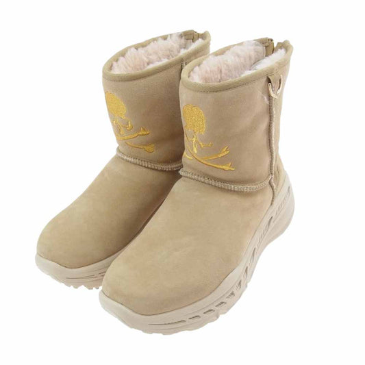 mastermind JAPAN マスターマインドジャパン UGG アグ スカル刺繍 バックジップ ムートン ブーツ ベージュ系 27cm【中古】