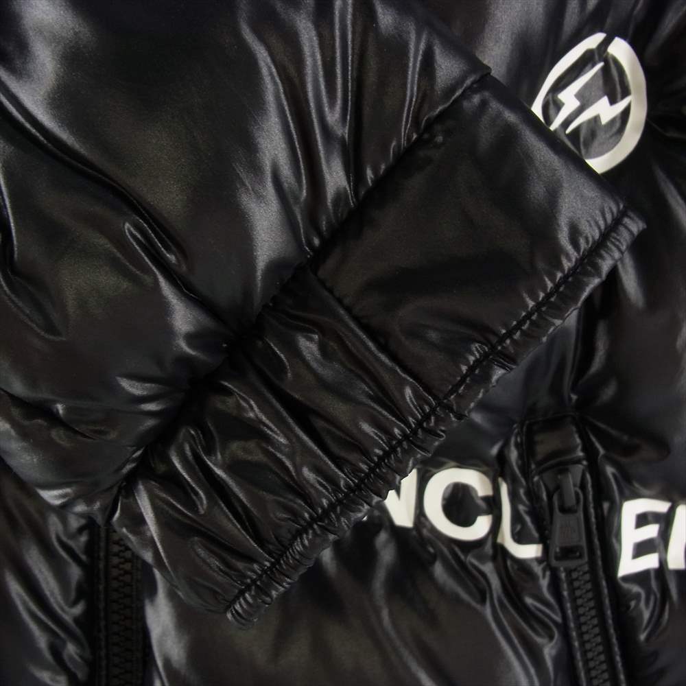 MONCLER モンクレール GENIUS ジーニアス FRAGMENT DESIGN フラグメントデザイン MAYCONNE ロゴ総柄ダウンジャケット ブラック系 1【中古】