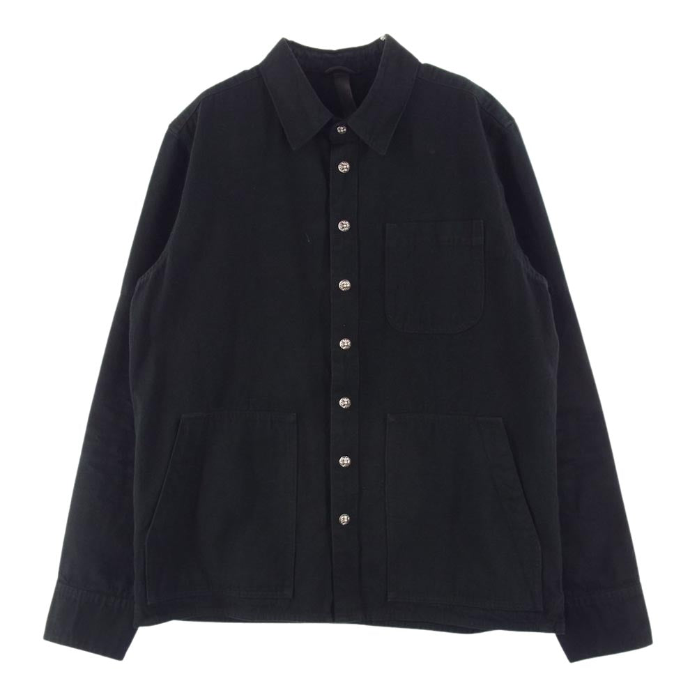 CHROME HEARTS クロムハーツ（原本無） 国内正規品 LAST BITE DNM ラストバイト クロスボール ボタン デニム シャツ カバーオール ジャケット ブラック系 M【中古】