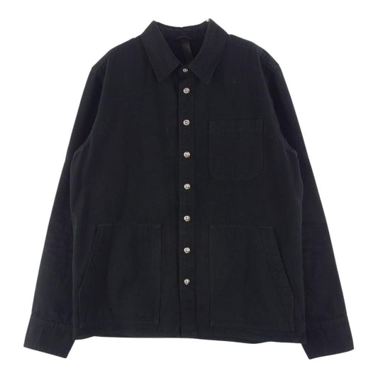 CHROME HEARTS クロムハーツ（原本無） 国内正規品 LAST BITE DNM ラストバイト クロスボール ボタン デニム シャツ カバーオール ジャケット ブラック系 M【中古】