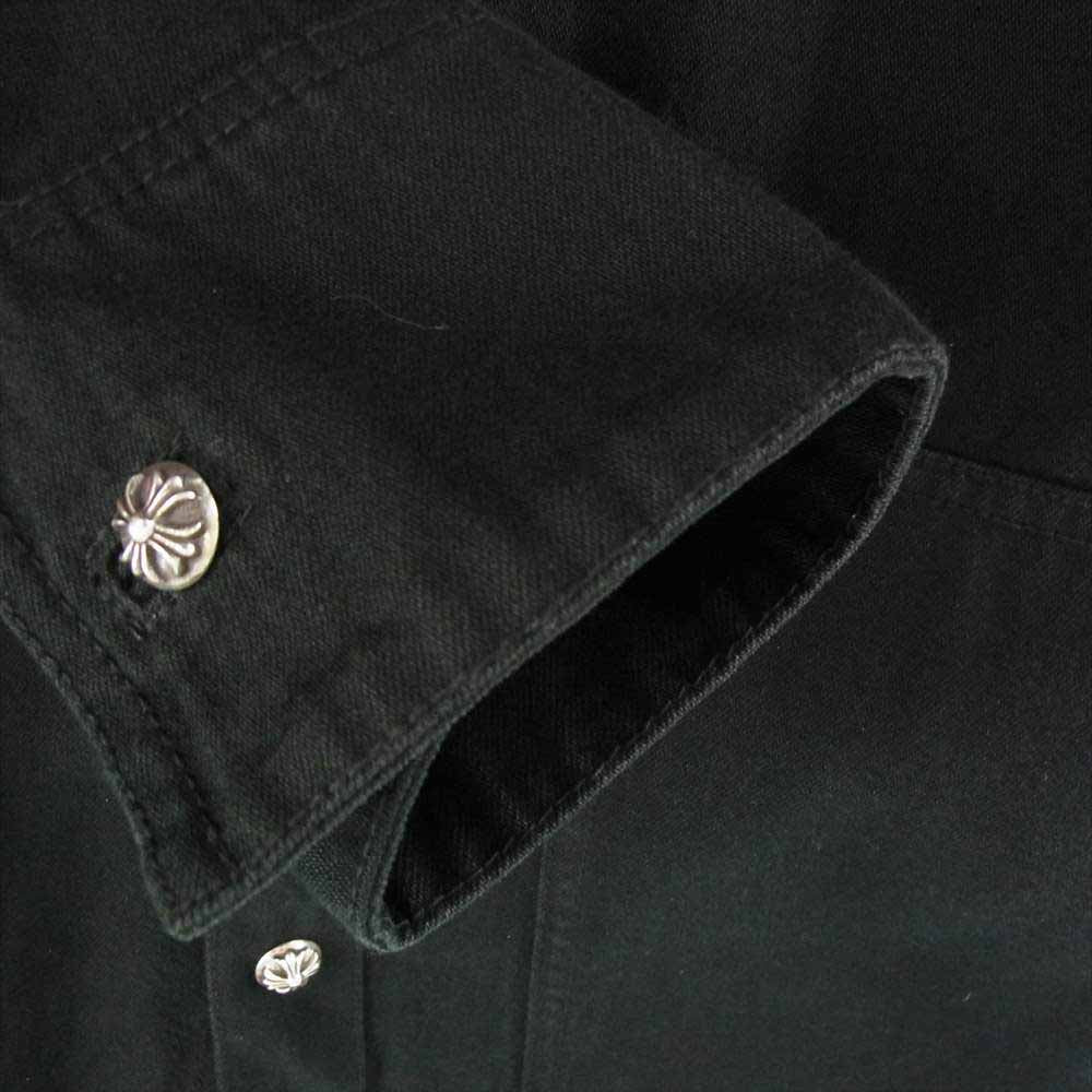 CHROME HEARTS クロムハーツ（原本無） 国内正規品 LAST BITE DNM ラストバイト クロスボール ボタン デニム シャツ カバーオール ジャケット ブラック系 M【中古】
