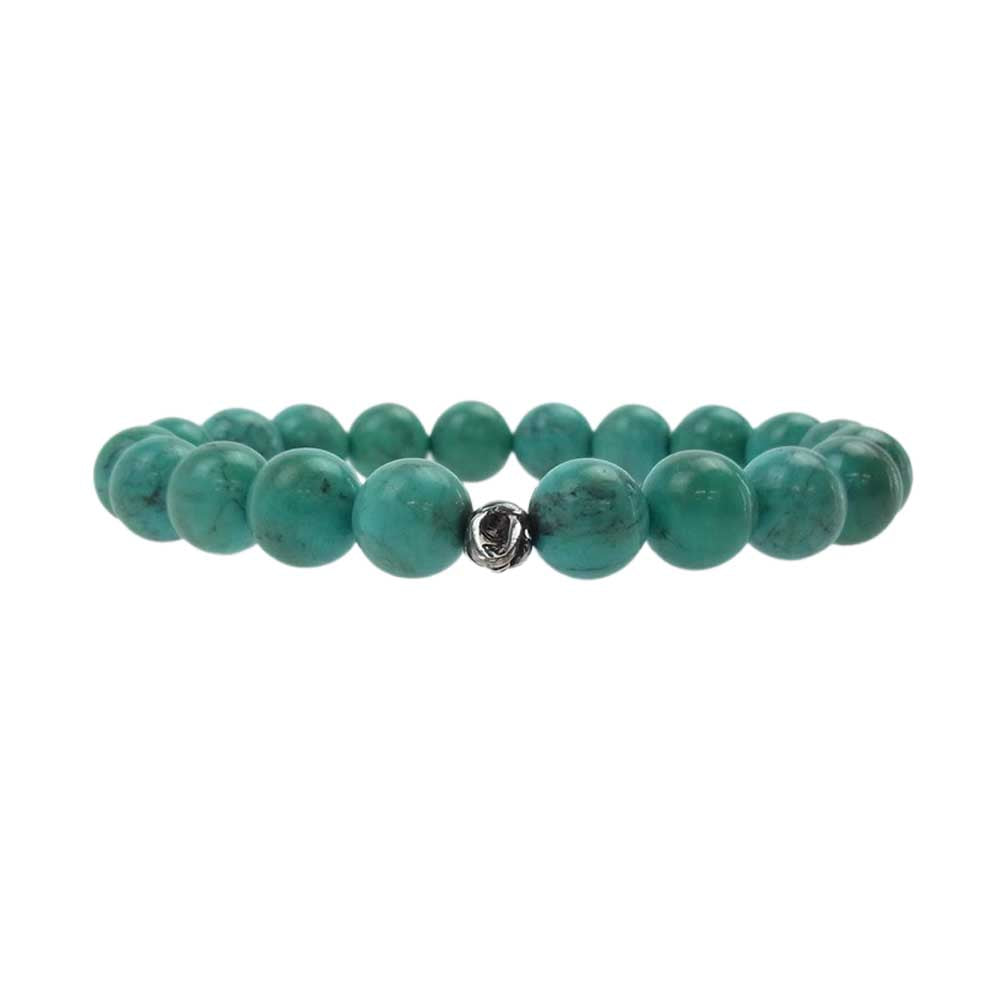BILL WALL LEATHER ビルウォールレザー SB-C080 ギャランティ付属 STONE BRACELET スカルビーズ ターコイズ ブレスレット ターコイズブルー系【中古】