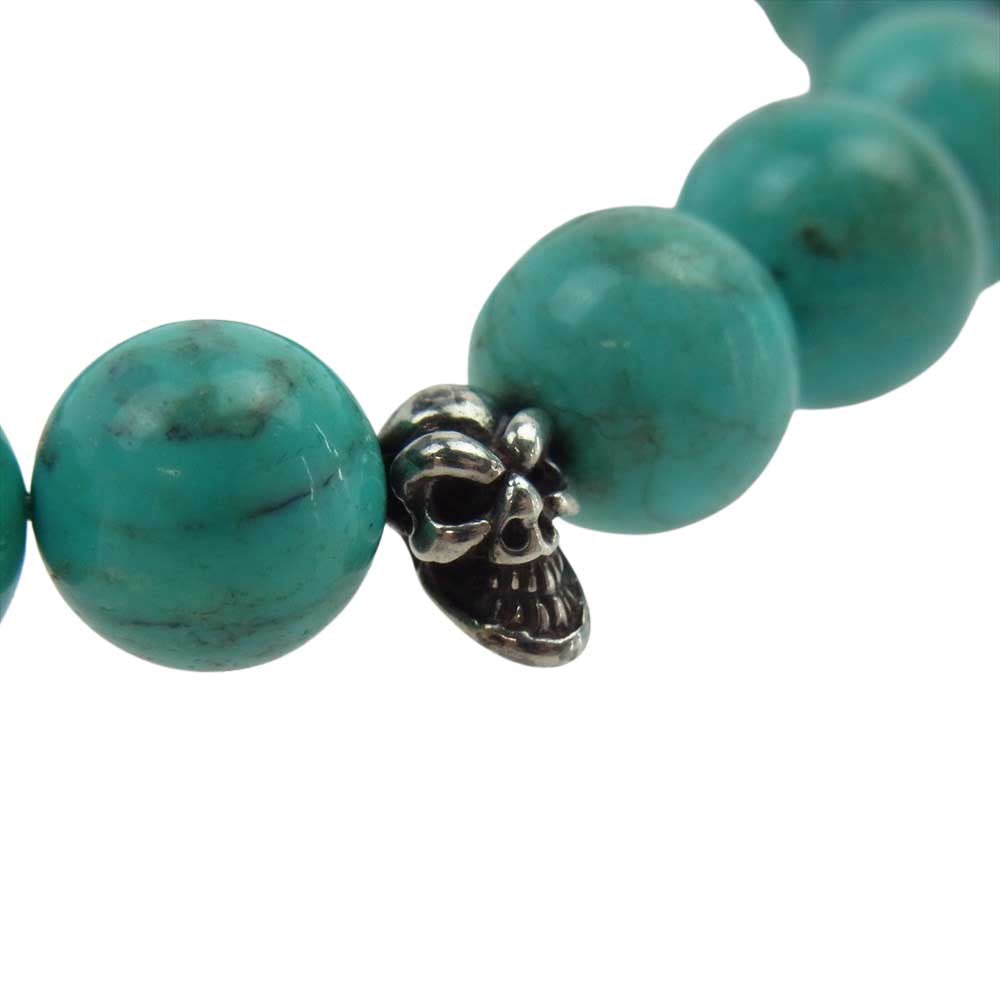 BILL WALL LEATHER ビルウォールレザー SB-C080 ギャランティ付属 STONE BRACELET スカルビーズ ターコイズ ブレスレット ターコイズブルー系【中古】