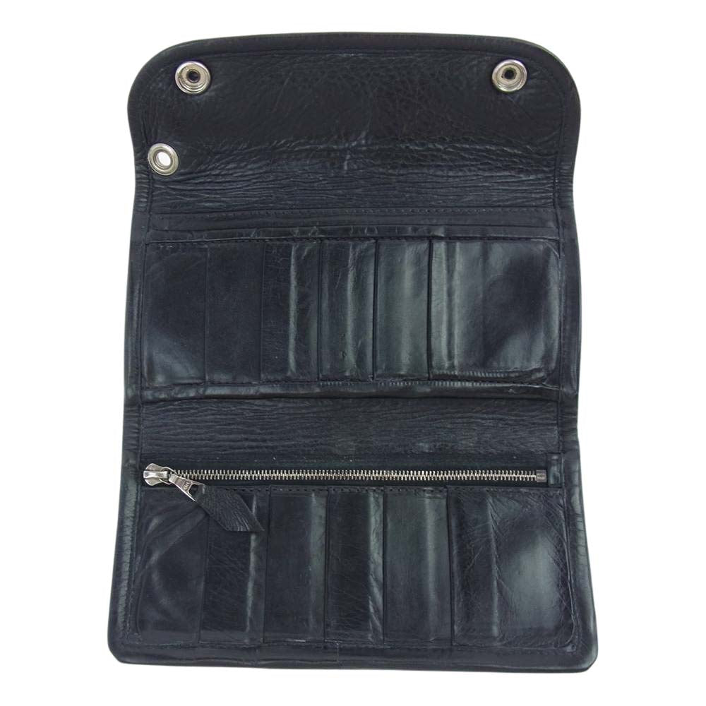 BILL WALL LEATHER ビルウォールレザー TRIBAL DORAGON トライバルドラゴン クロスコンチョ ロングウォレット ブラック系【中古】