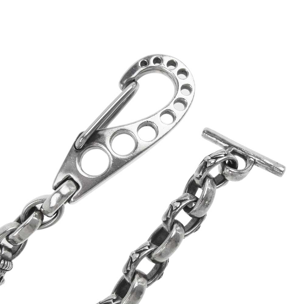 BILL WALL LEATHER ビルウォールレザー 1ヴィンテージスカル 2ハーフスカル イモータルクロス&プレーンリンク ウォレットチェーン シルバー系【中古】