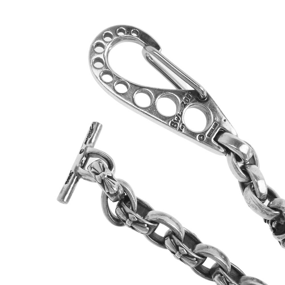 BILL WALL LEATHER ビルウォールレザー 1ヴィンテージスカル 2ハーフスカル イモータルクロス&プレーンリンク ウォレットチェーン シルバー系【中古】